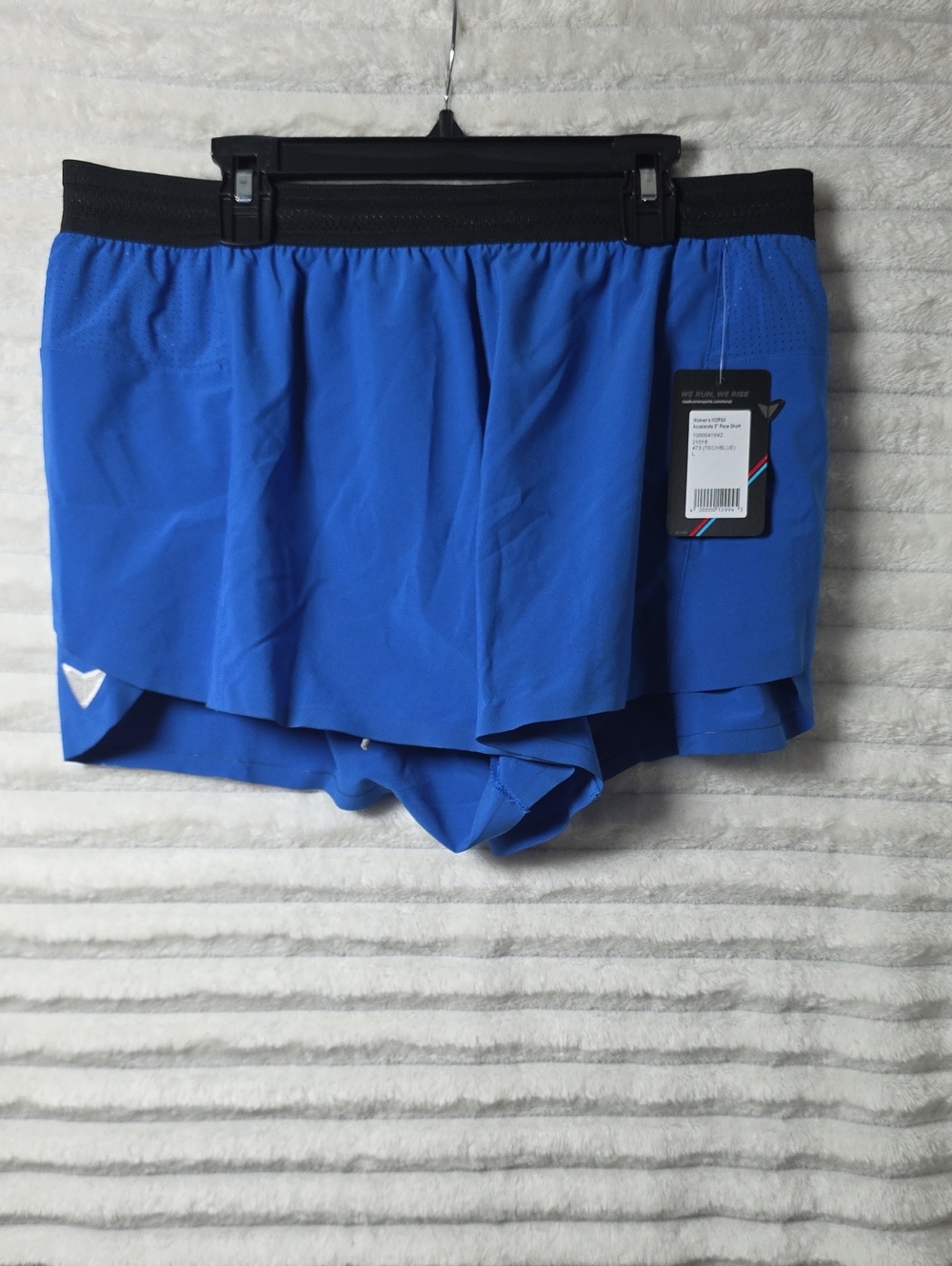 0497 Korsa Women's Blue Athletic Shorts with Built In Underwear; Large